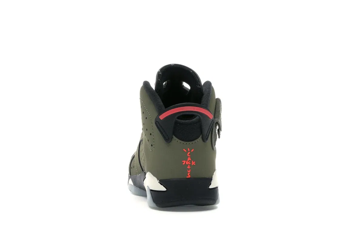 Детские кроссовки Lifestyle с длинным рукавом Jordan 6 Retro, Medium Olive/Black-Sail-University Red — фото 4