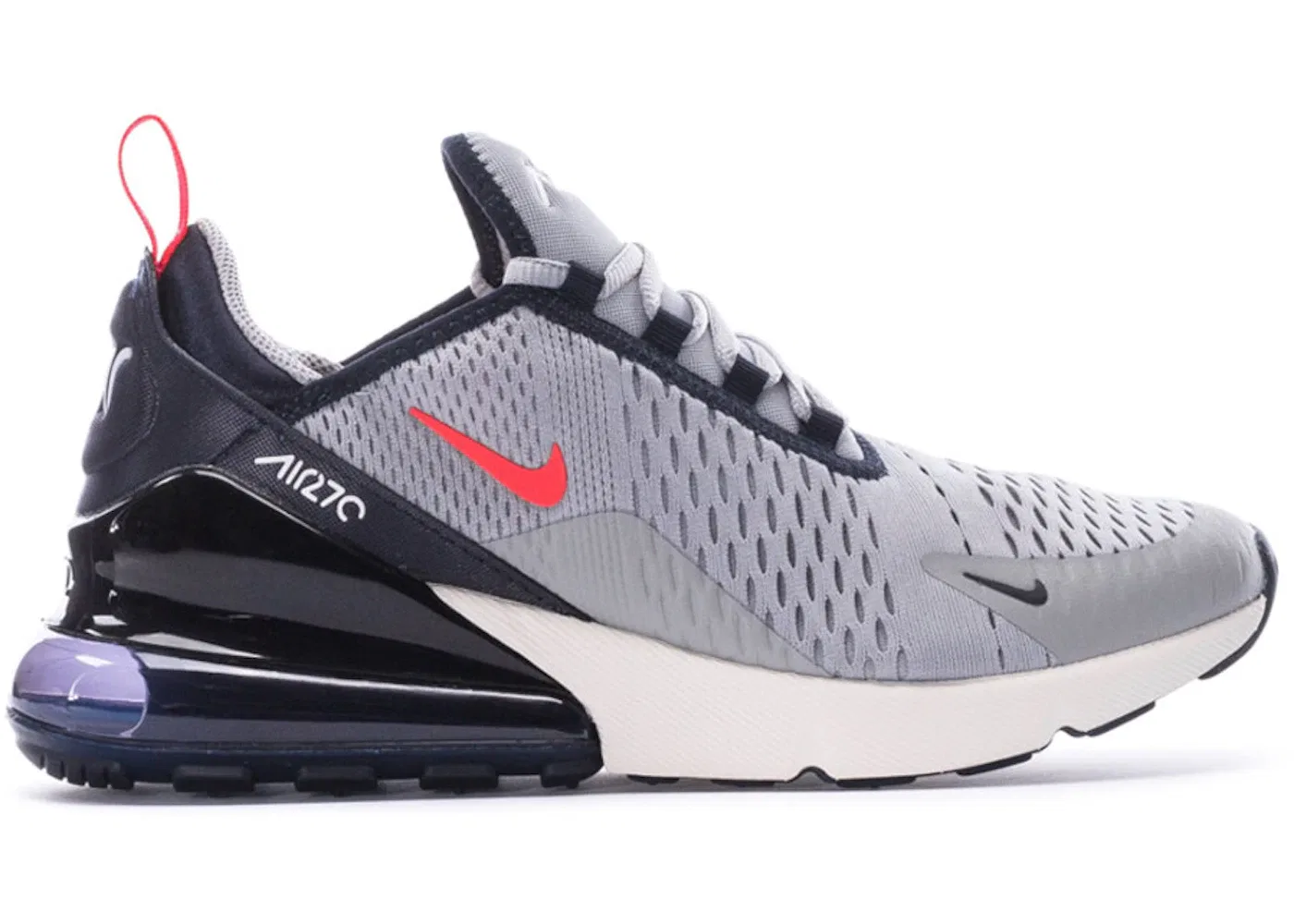 Детские кроссовки Nike Air Max 270, цвет Light Smoke Grey/Dark Obsidian/Phantom/Bright Crimson