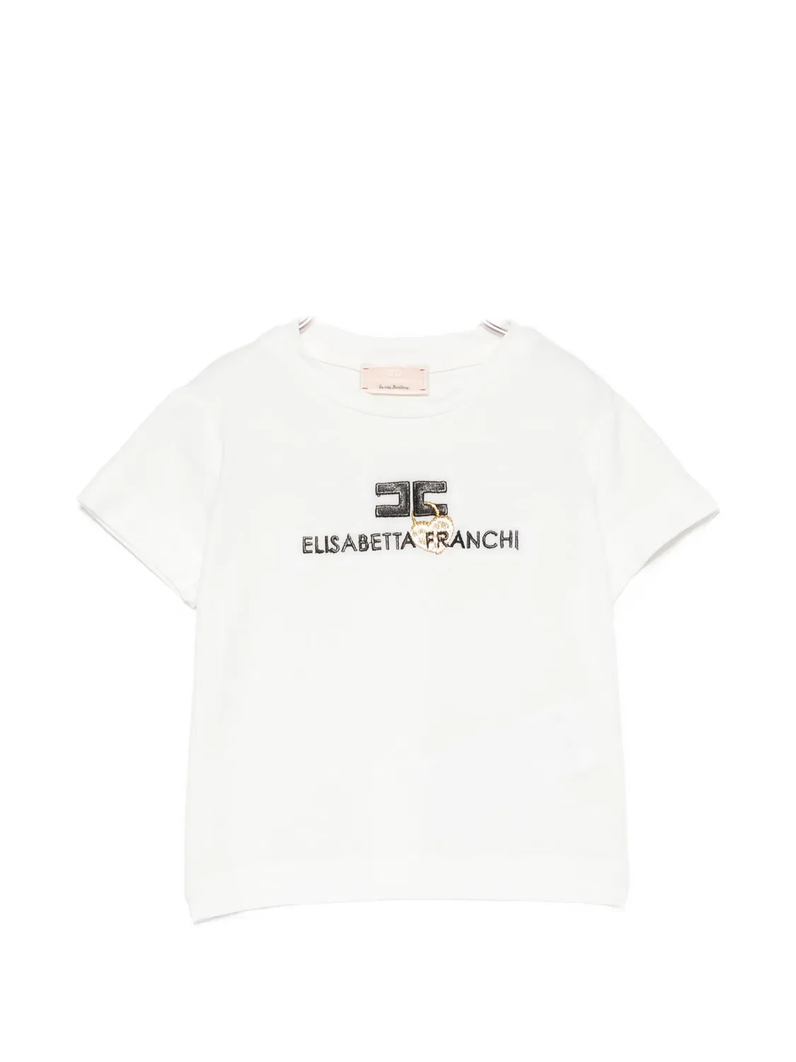 Футболка с вышивкой Elisabetta Franchi La Mia Bambina, белый