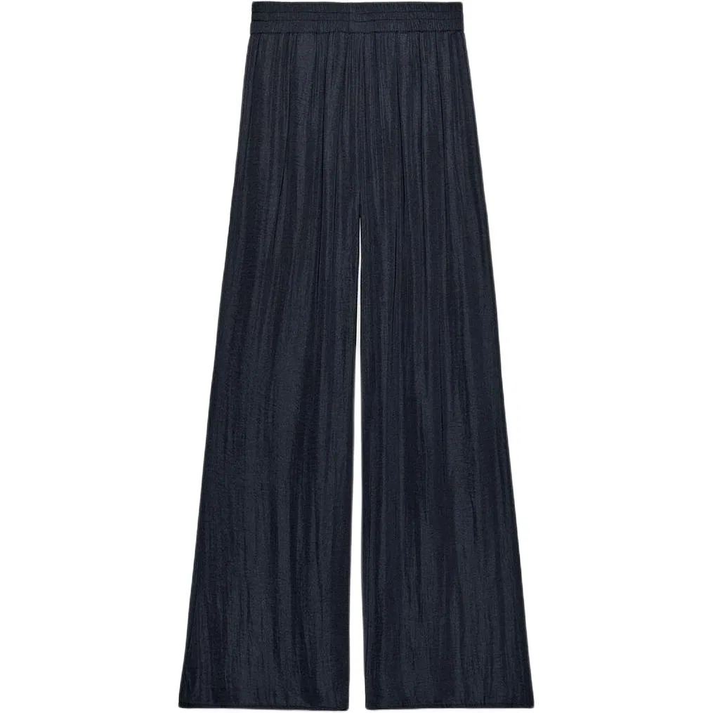 Женские брюки повседневные с широкой штаниной Night Blue ZARA, Night Blue — фото 3