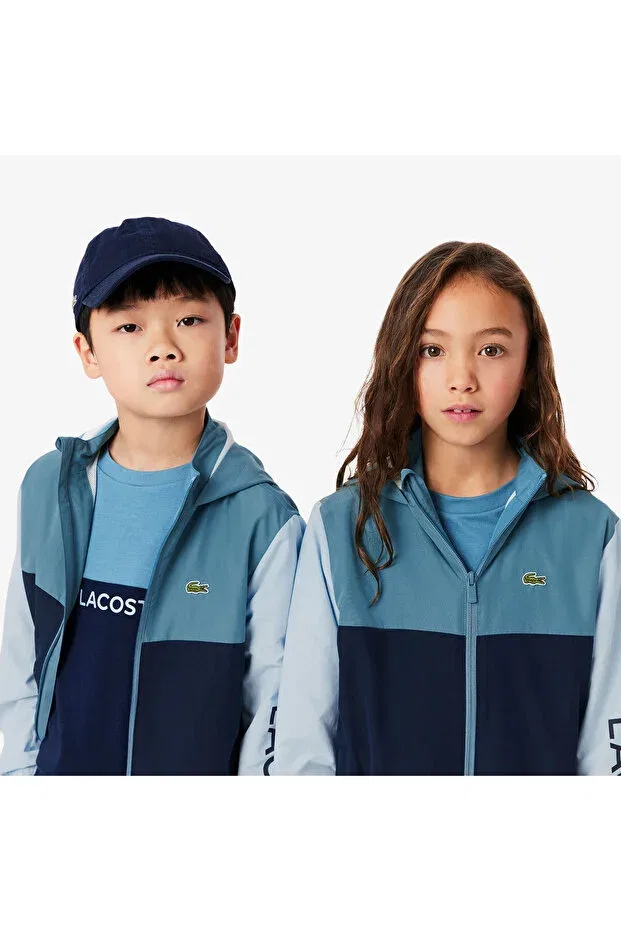 Детское зимнее пальто с капюшоном Lacoste, Hji-Navy Blue — фото 2