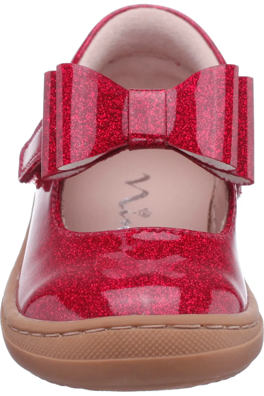 Туфли детские Mary Jane с бантом Binnie Nina, Dark Pink Coated Glitter — фото 4