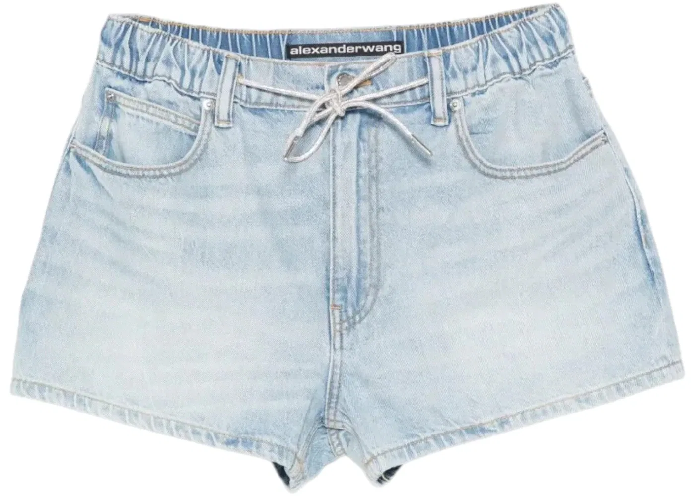 Женские шорты с вышивкой Rhinestone Drawcord Marathon Alexander Wang, Light Bleach