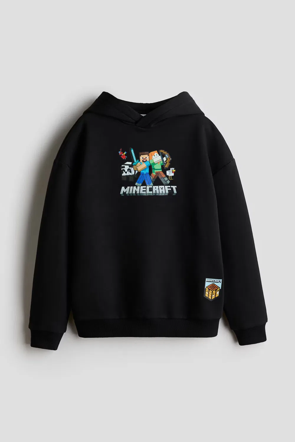 Худи с принтом и внутренней подкладкой из ворса H&M, Schwarz/Minecraft