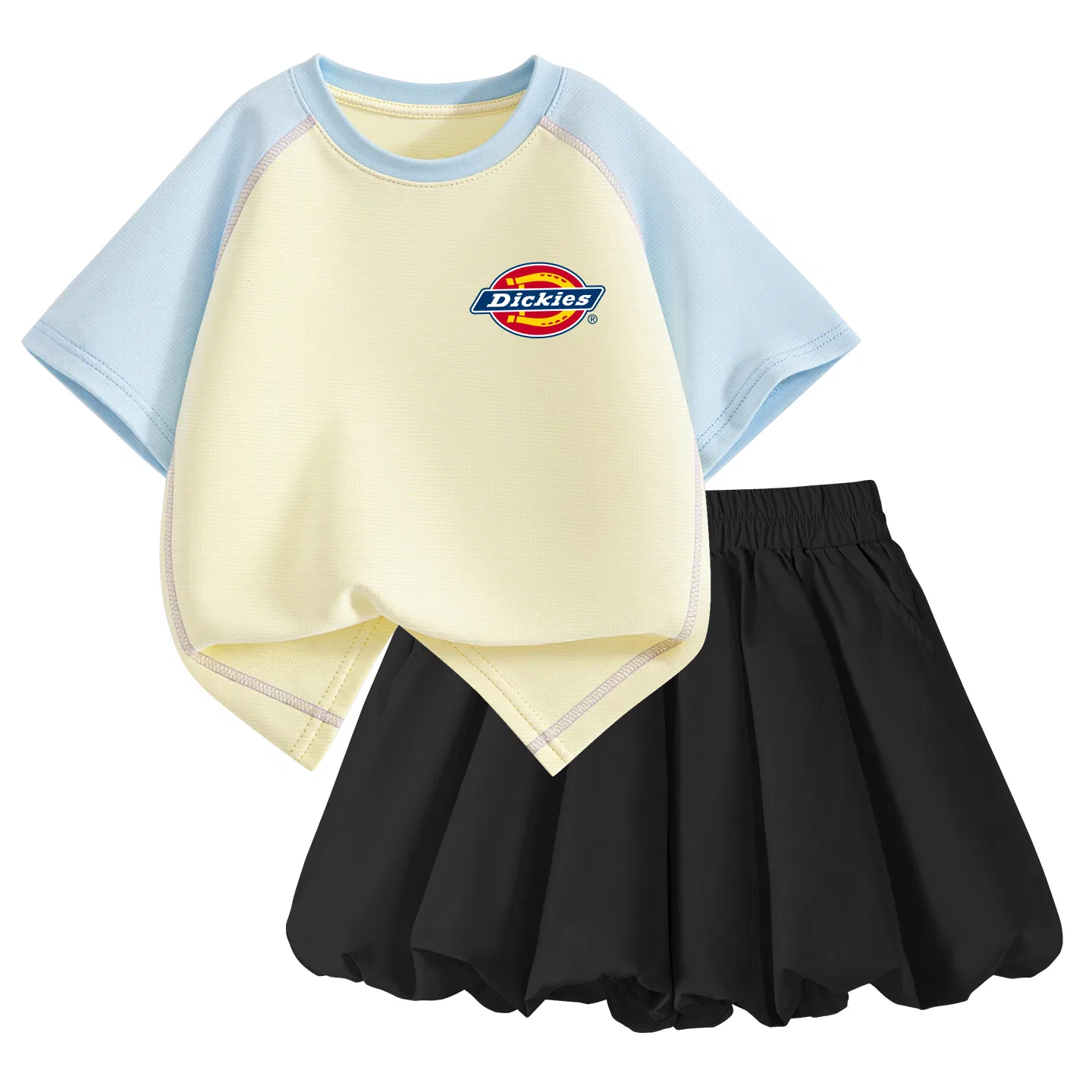 Детский спортивный костюм с круглым вырезом Standard K Blue Yellow+Solid Color Black, Dickies, Standard K Blue Yellow+Solid Color Black