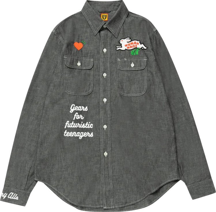 

Рубашка Human Made Chambray Shirt 'Black', черный