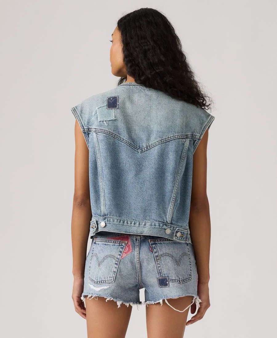Женская джинсовая куртка-тракер Relaxed-Fit Levi's, Melodys Muse Vest — фото 4