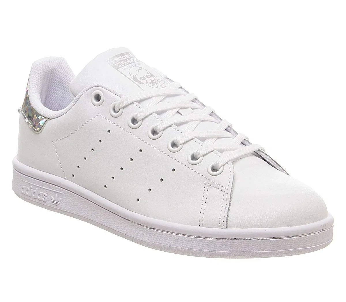 Детские кроссовки для мальчиков и девочек кожаные Stan Smith Adidas, Ftwr White Ftwr White Core Black 483 — фото 2