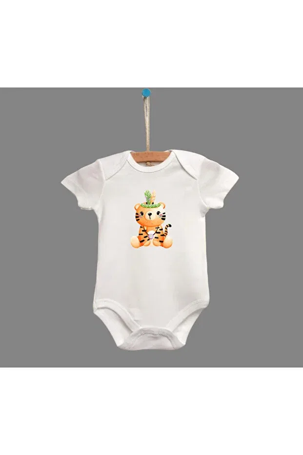 Детское боди для новорожденных с принтом 3-предметный набор Bebe Wini, Ecru — фото 2