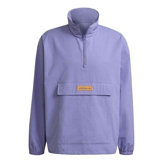 

Куртка adidas originals Quarter Zip Casual Sports Half Zipper Hooded Jacket Purple, цвет lavender