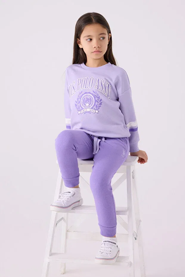 Детский спортивный комплект для девочек с принтом U.S. Polo Assn., Lilac