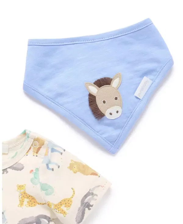 Детский комплект для мальчиков с принтом 3 Piece Gift Set Purebaby, Animal Fiesta Print — фото 4