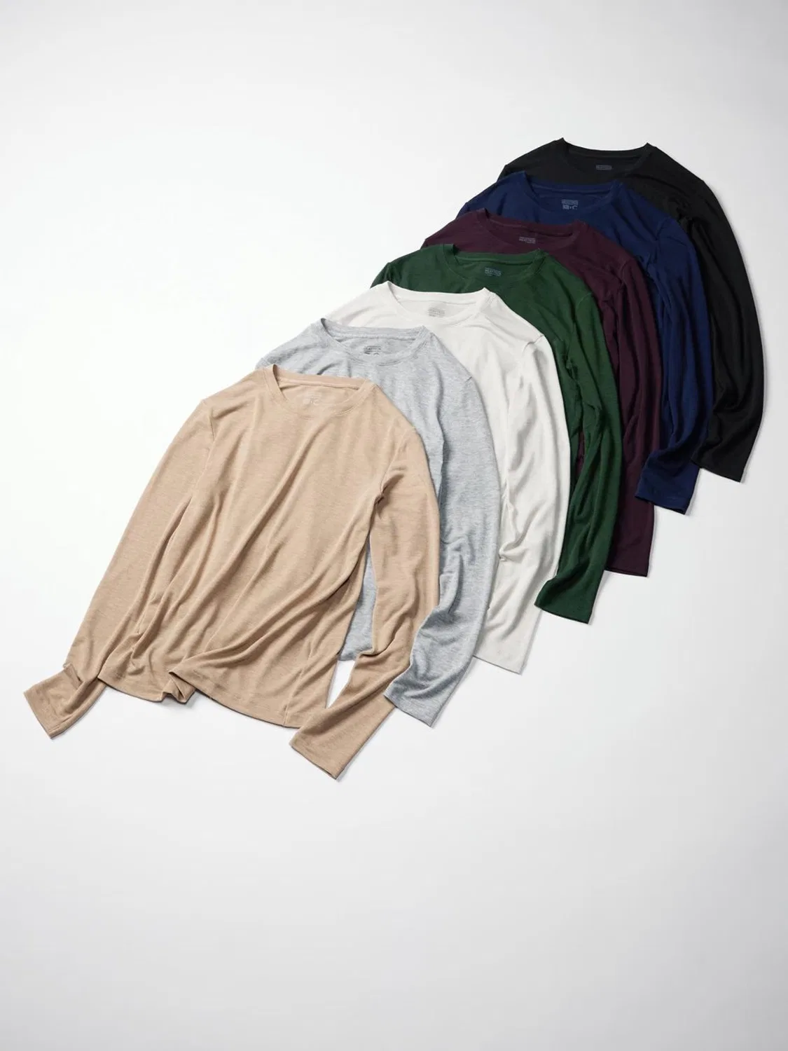 Футболка с длинным рукавом HEATTECH Uniqlo, светло-бежевый — фото 2