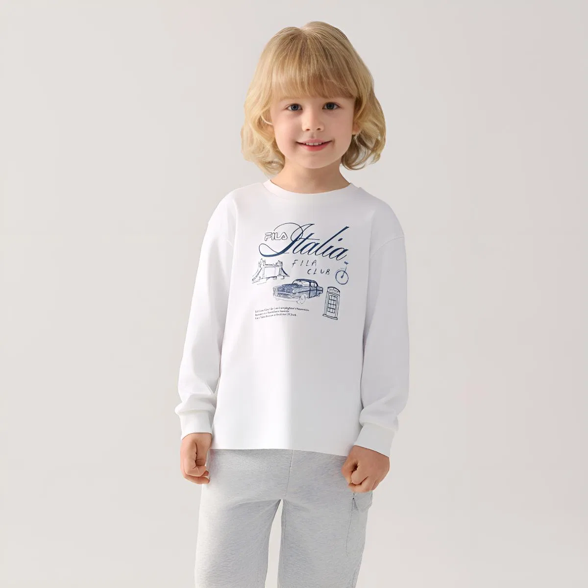 Детская футболка с круглым вырезом, стандартный крой, T Shirts Crew Neck Thin Stretch, FILA KIDS — фото 4