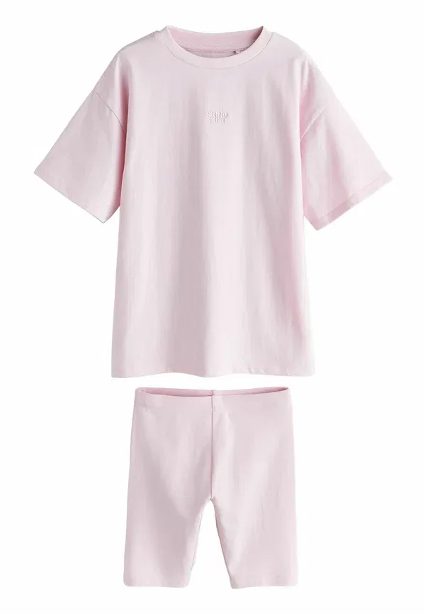 Велосипедный комплект из леггинсов и футболки, хлопок, Regular fit, Next, Pink, розовый