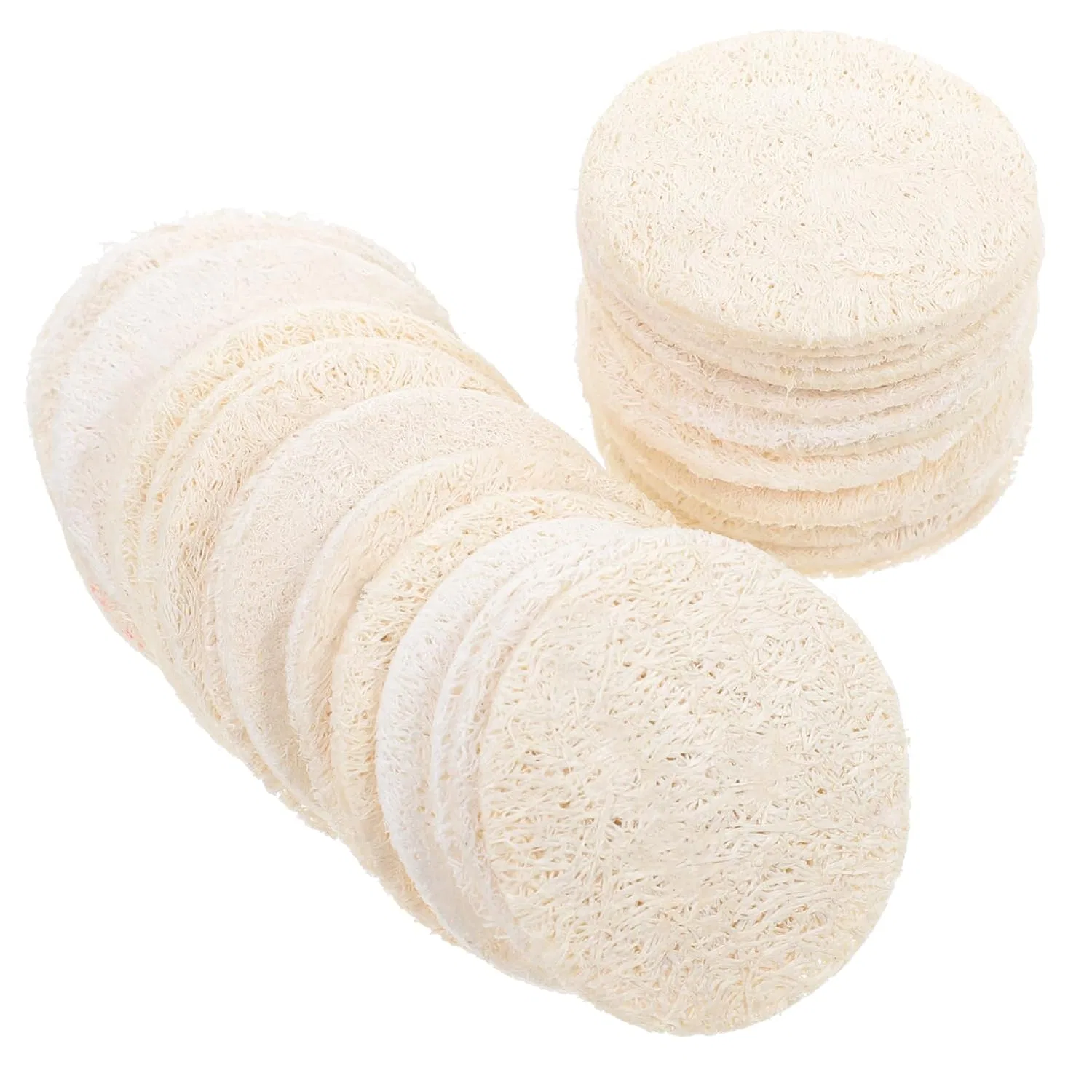 Пилинг-подушечки из люфы, Baluue, 144 шт, 5,5x5,5x0,4 см, Beige — фото 2