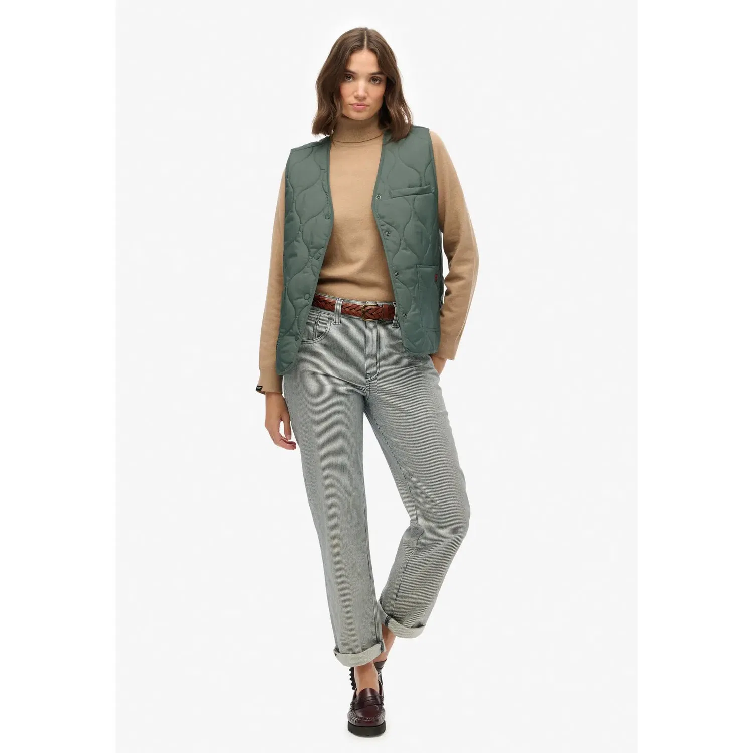 Женская стеганая куртка Quilted Lite Superdry, Цвет Grun Karibikgrun Melezegrun — фото 3