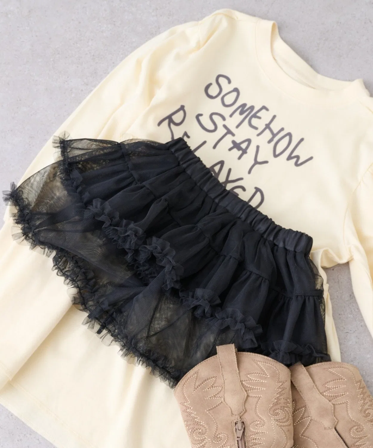 Детская юбка-пачка из фатина с длинным рукавомLayered Tulle CIAOPANIC TYPY, Black