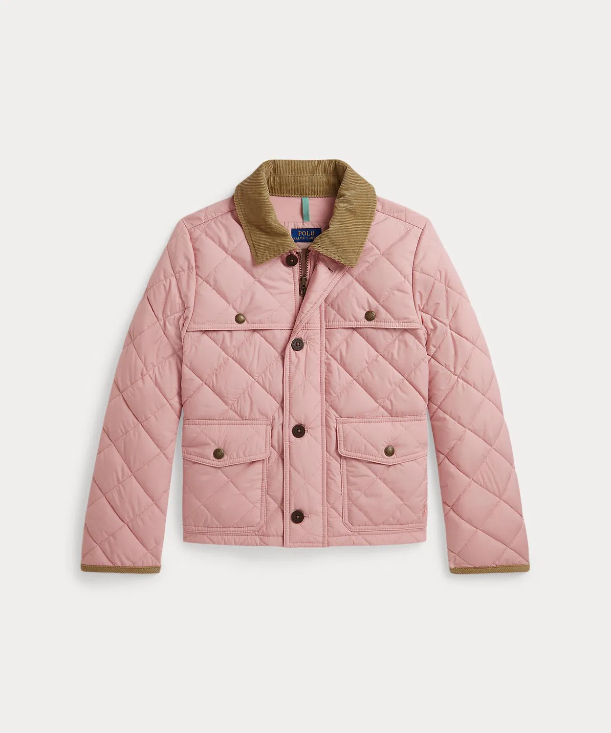 Детское стеганое пальто с велюровым воротником POLO RALPH LAUREN CHILDRENSWEAR, Pink