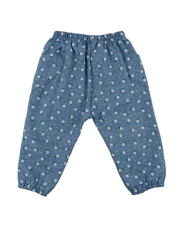 Детские брюки для девочек с боковыми карманами Sunburst Heart Side Pocket Pant Oh Baby!, Denim — фото 2
