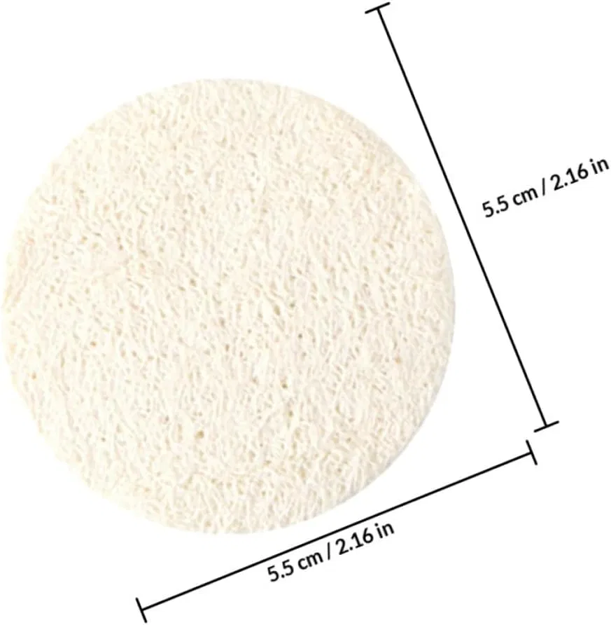 Натуральные люффа-скрабовые диски для лица, 12 шт, 5.5x5.5x0.3 см, Beige Generic — фото 2