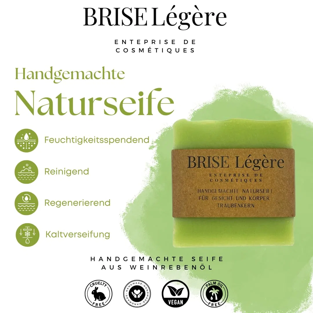 Натуральное мыло с виноградным маслом, Brise Légère, 100 г, Green — фото 2
