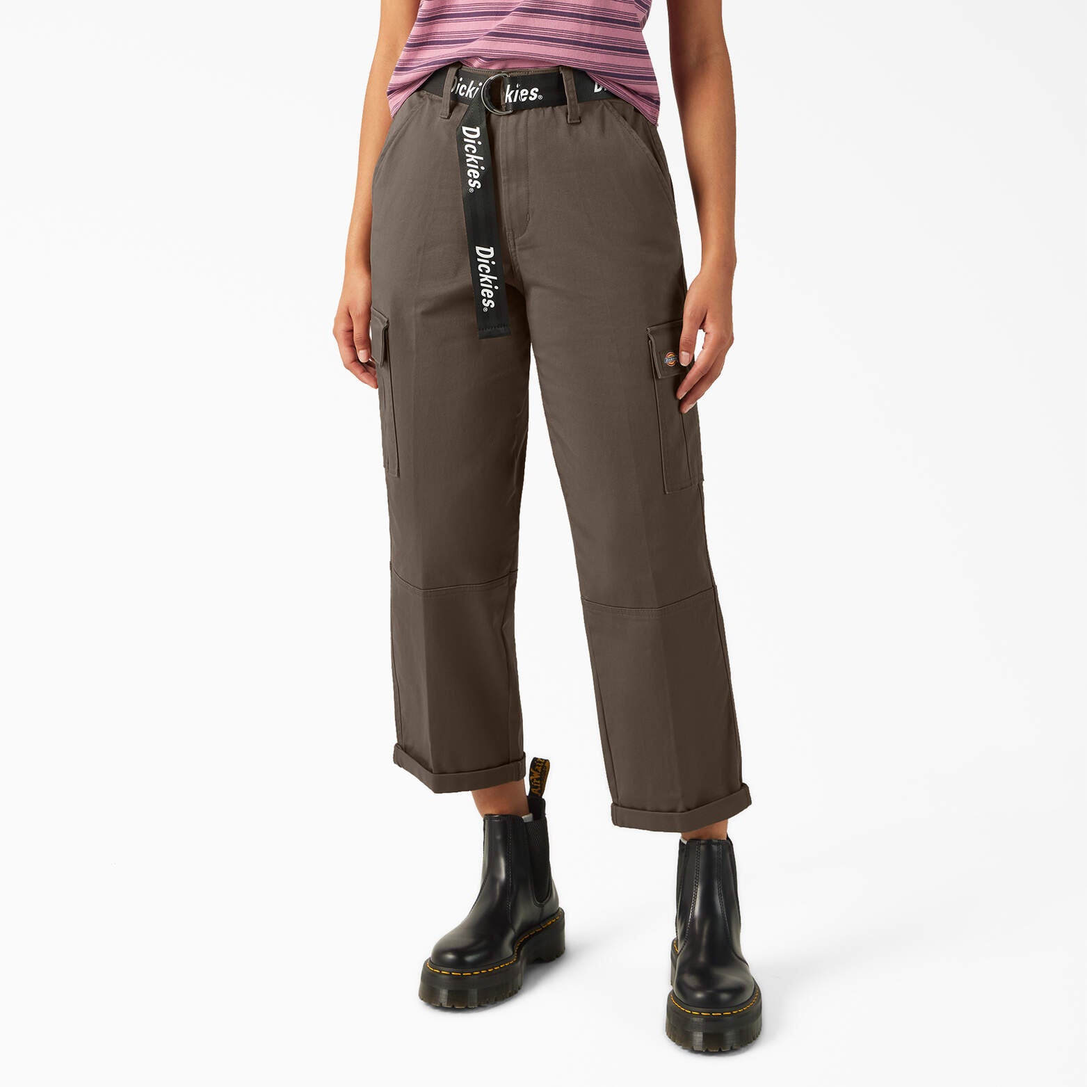 

Женские укороченные брюки-карго свободного кроя Dickies, цвет mushroom (mr1)