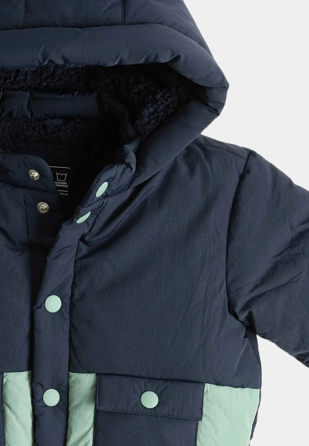 Утепленное пальто средней плотности, унисекс - зимнее пальто Marks & Spencer, Navy — фото 3