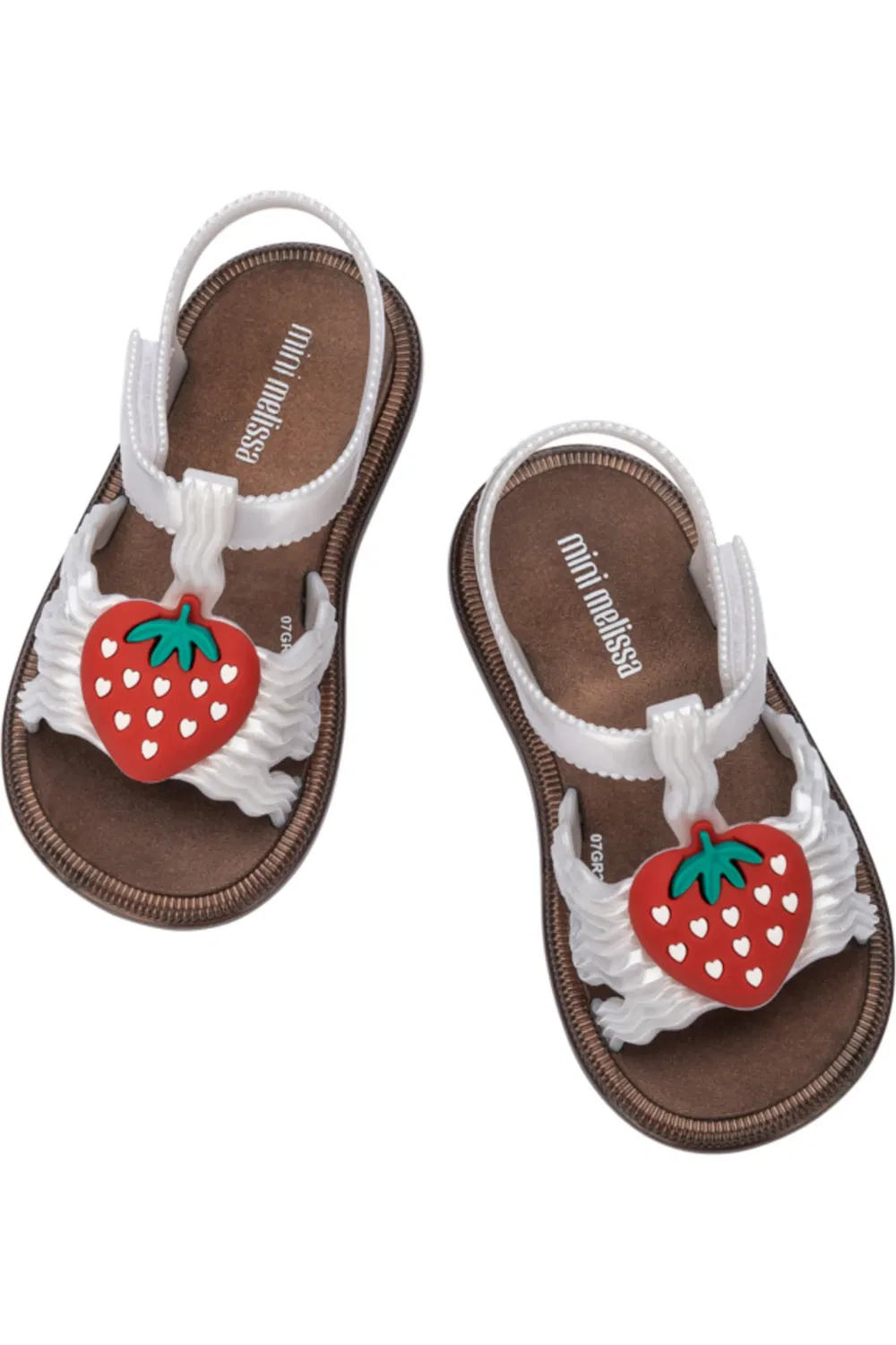 Сандалии детские с регулируемым ремешком Hip Ankle Strap Mini Melissa, Bronze/Pearl White — фото 3