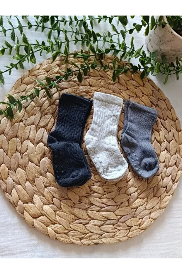 Детские носки без скольжения с принтом Premium Newborn Baby Socks Pure Baby Natura, Multicolor