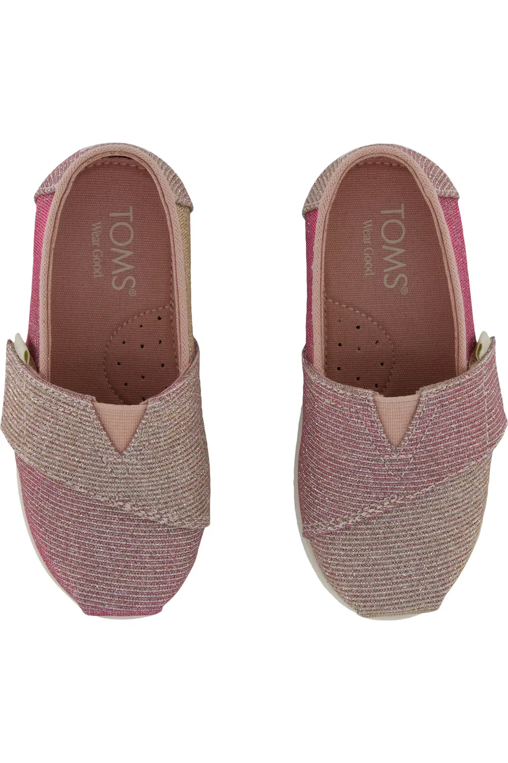 Детские кеды slip-on на регулируемой липучке Alpargata TOMS, Rose Glitter Corduroy — фото 3
