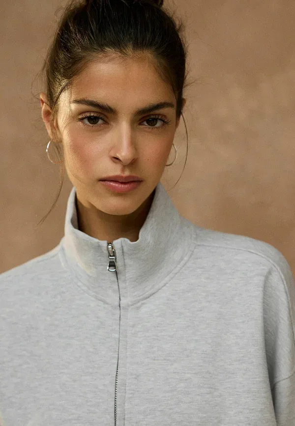 Куртка с воротником-стойкой Regular fit - soft scuba zip through jacket Next, серый — фото 4