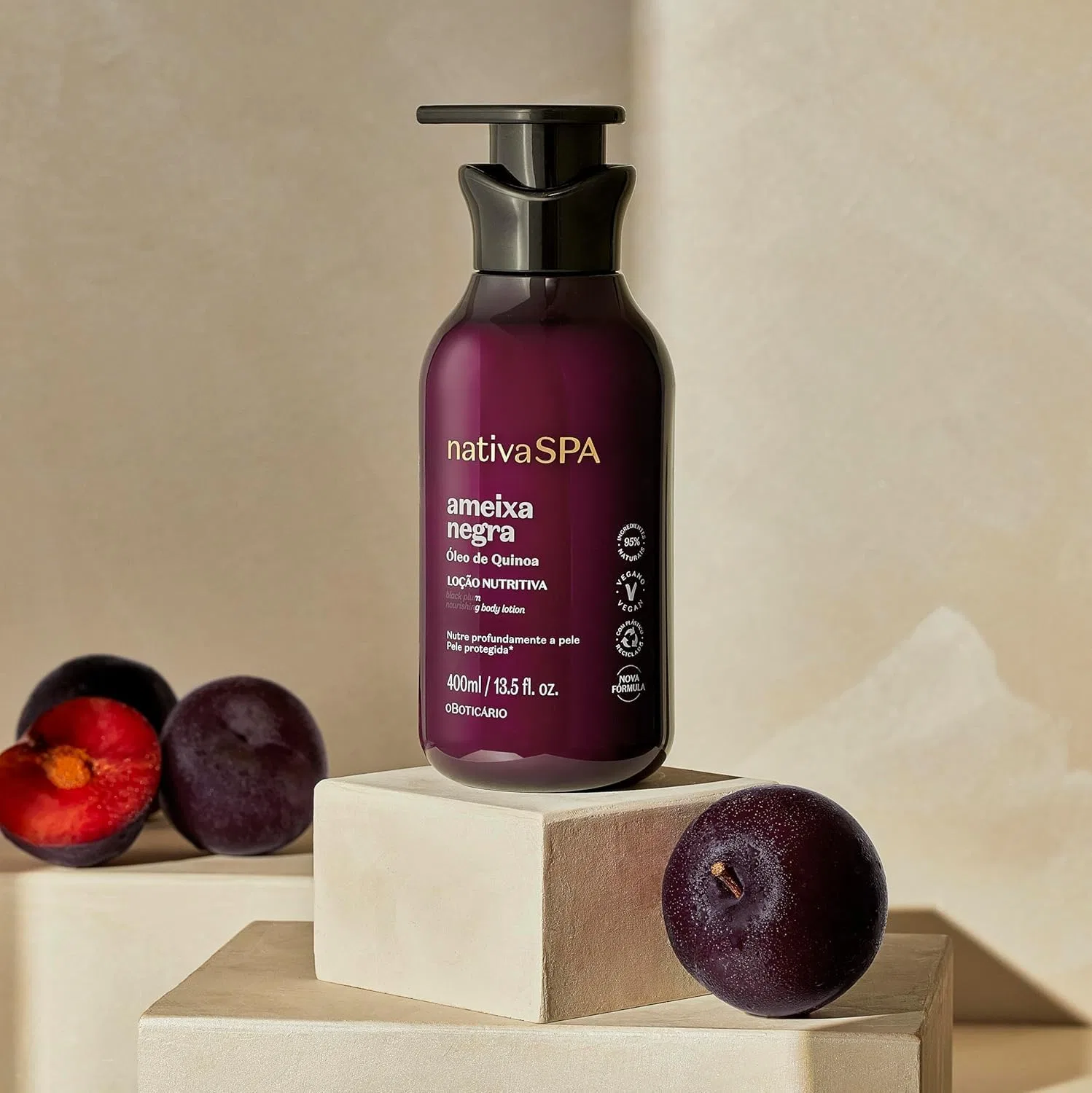 Набор для ухода за телом Nativa Spa Black Plum, 4 предмета, 1000 мл, O Boticário — фото 2