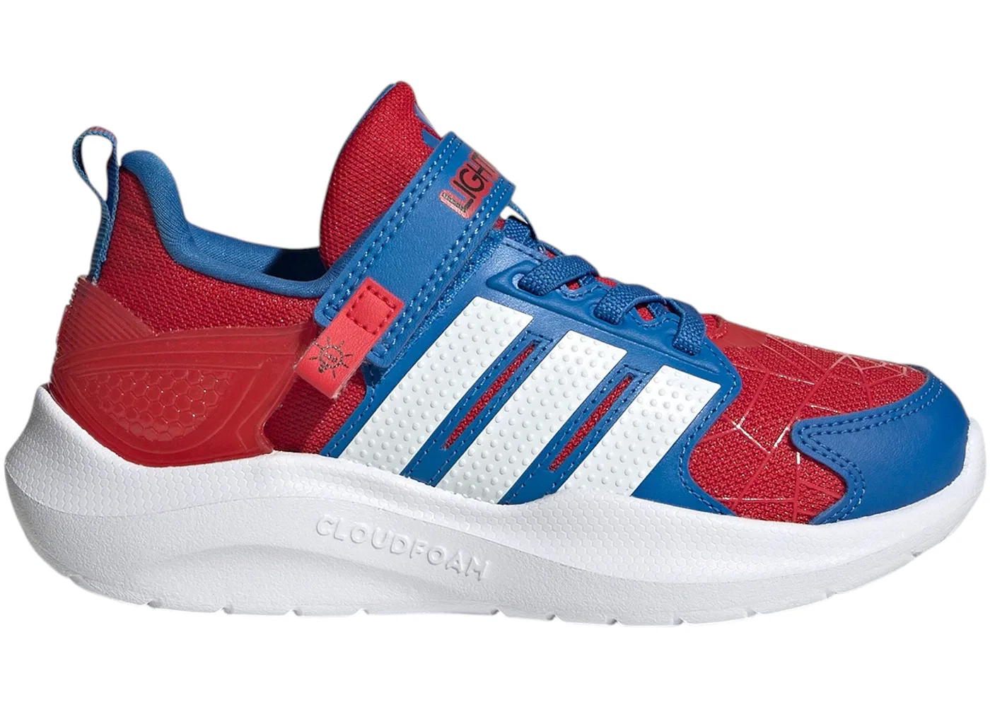Детские кроссовки Lifestyle с принтом Spider-Man Adidas Lightorama, Better Scarlet Cloud White Bright Royal
