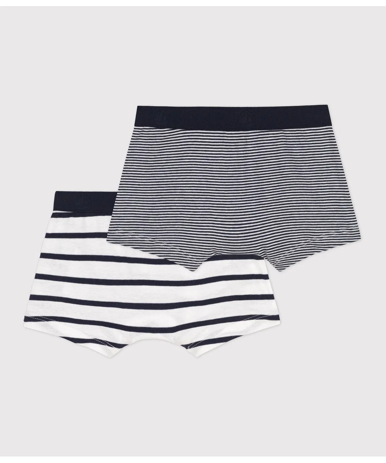 Детские трусы-боксеры 2 шт. с полосками Marinière & Mirale PETIT BATEAU, Navy/White — фото 2