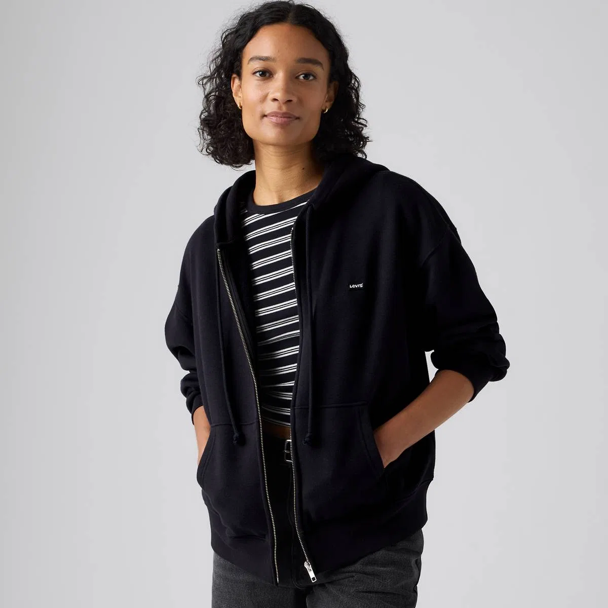Повседневная толстовка на молнии Levi's, Anthracite Night - Black