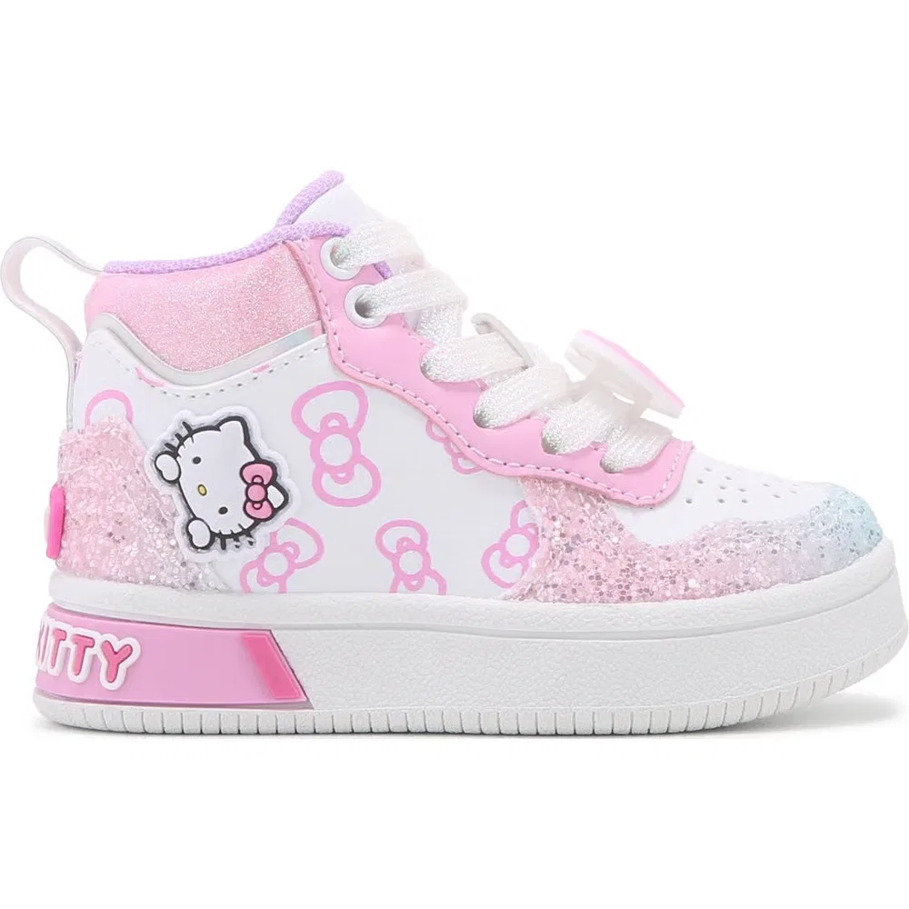 Детские высокие кроссовки Hello Kitty для малышей, Pink Glitter Multi — фото 2