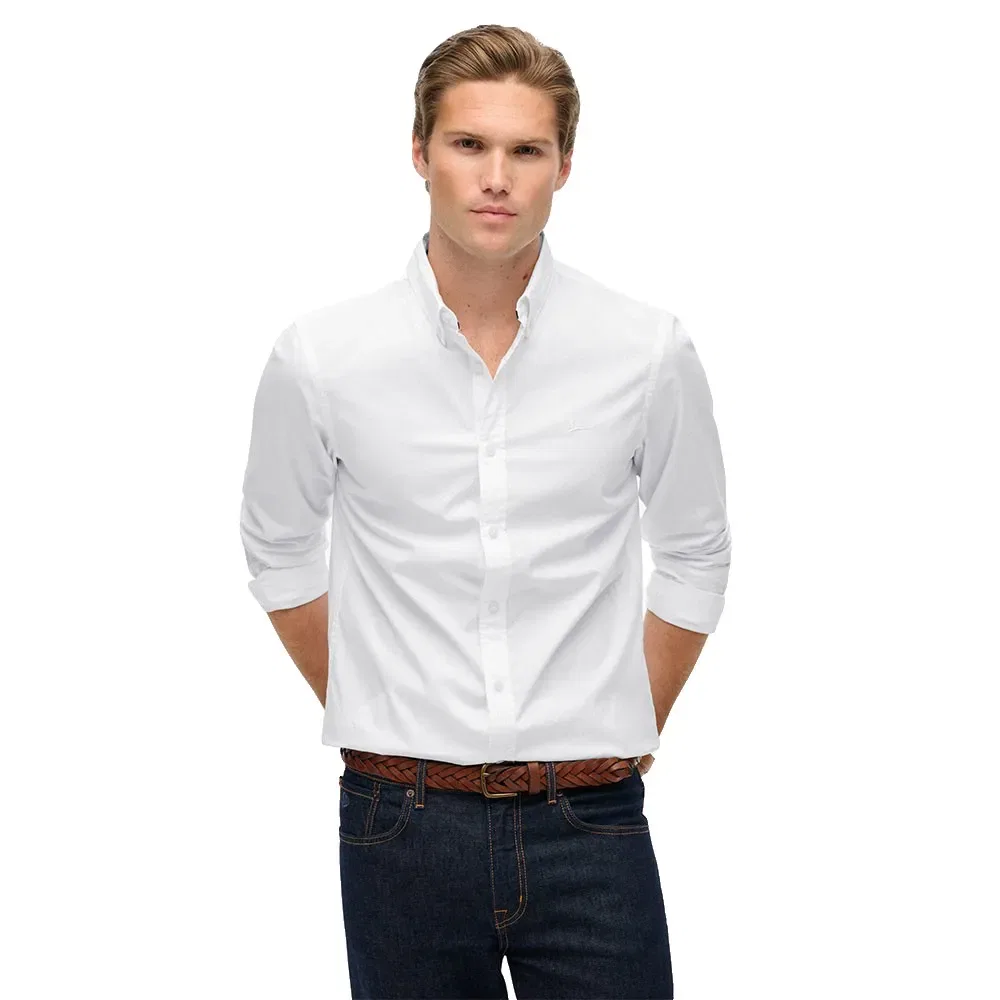 Рубашка с длинным рукавом Essentials Tailored Lite Superdry, белый