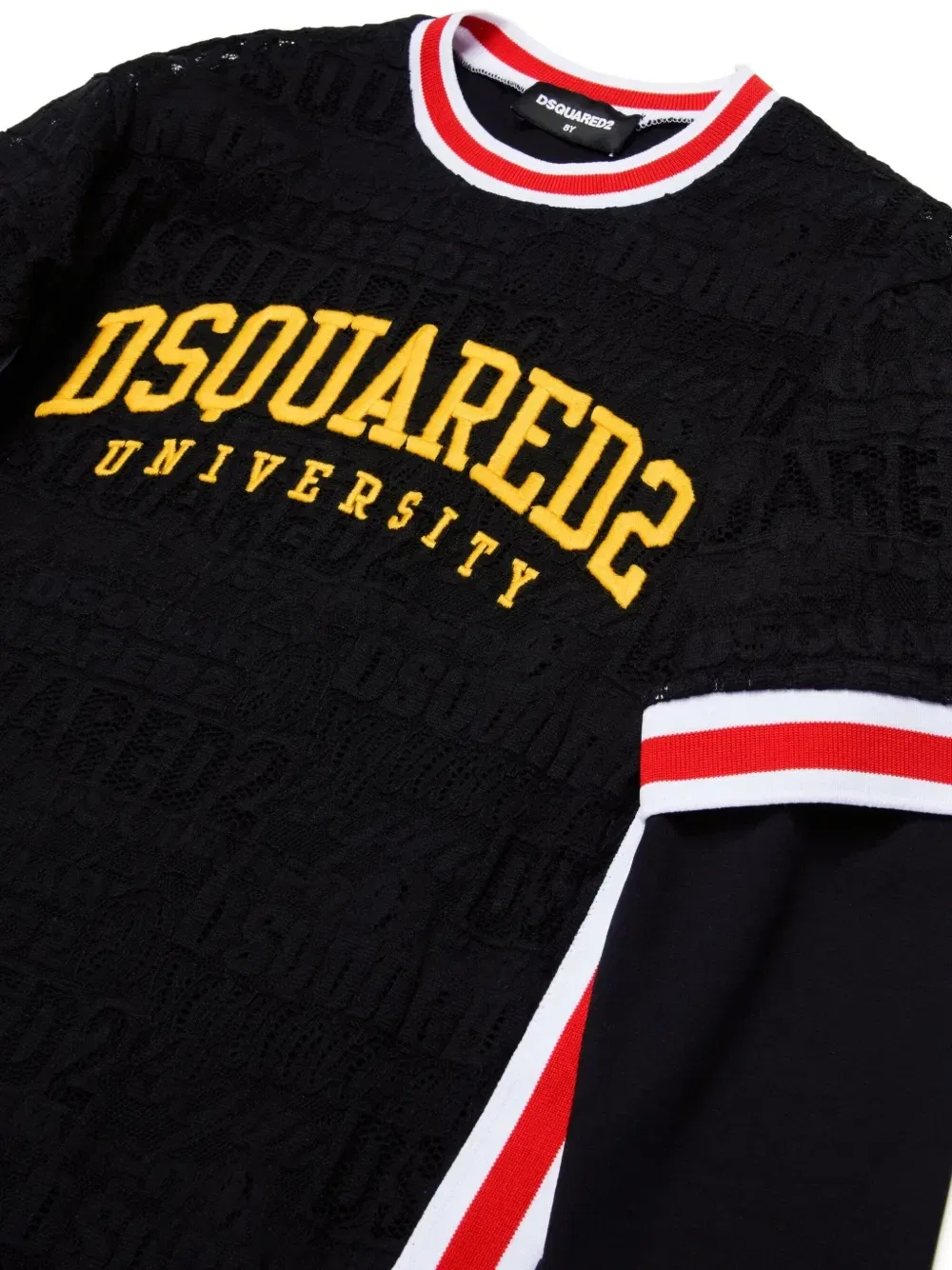 Трикотажное платье с вышитым логотипом Dsquared2 Kids, черный — фото 3