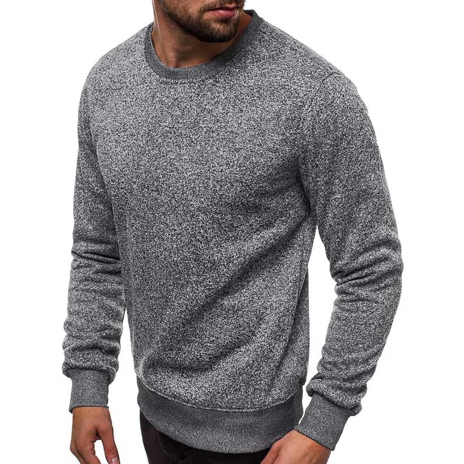Мужской свитшот с флисом Solid Color Fleece Sweatshirt, Dark Grey