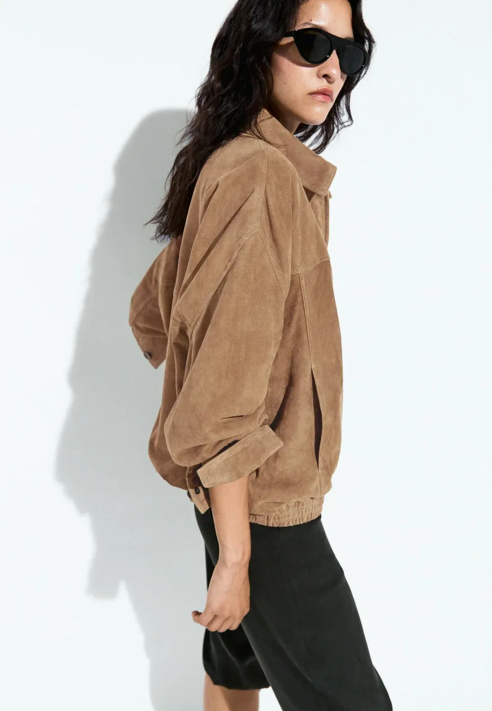 Кожаная куртка Massimo Dutti, Light Brown — фото 4