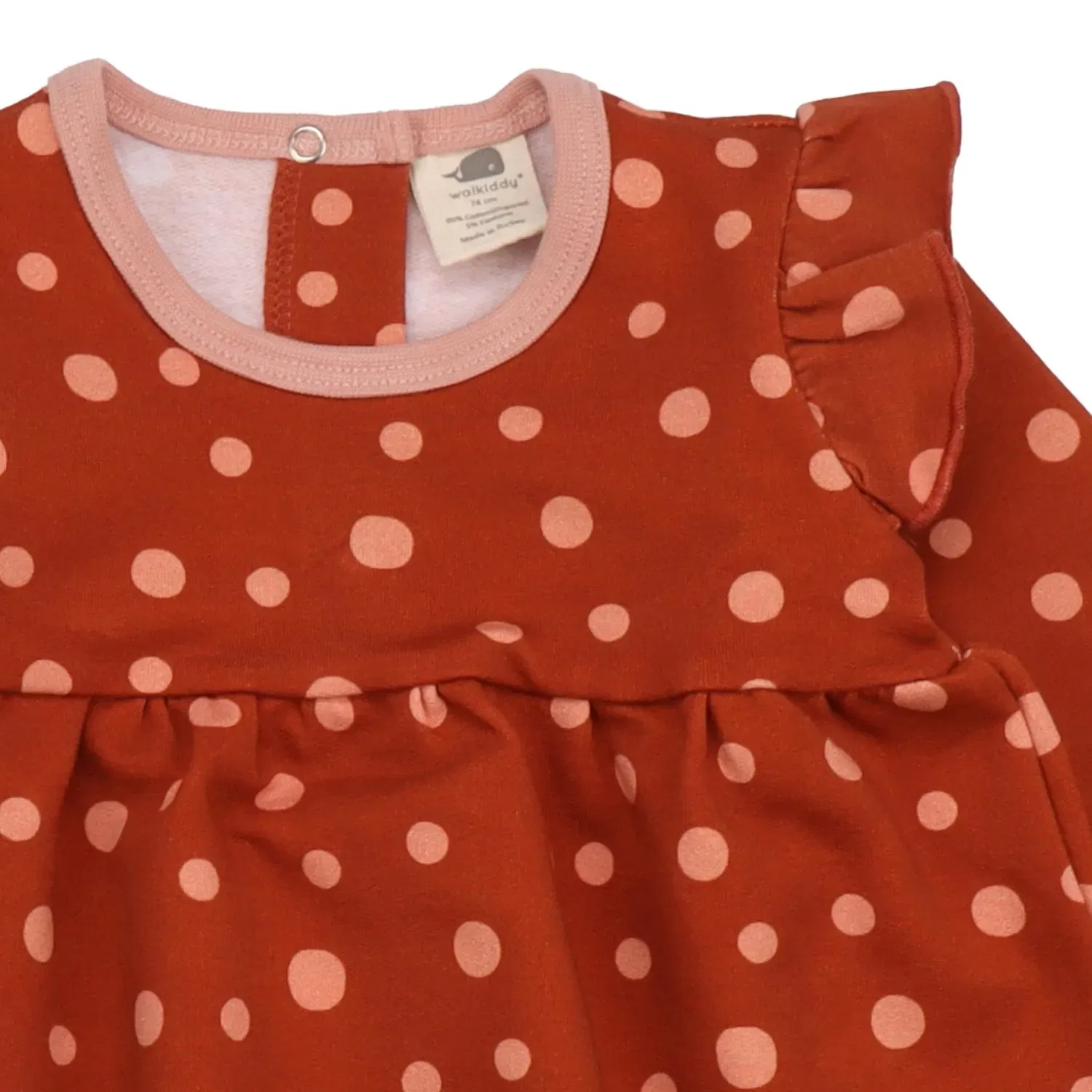 Платье из футера с принтом Brown Dots Walkiddy, коричневый — фото 3