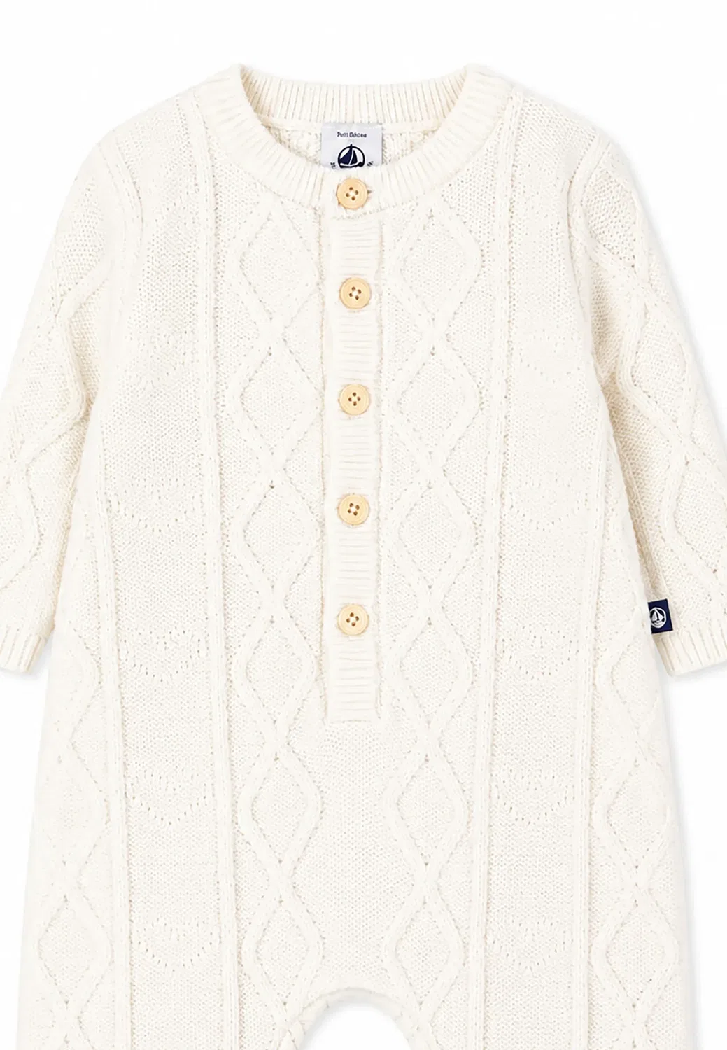 Комбинезон унисекс Petit Bateau, Ivory — фото 3