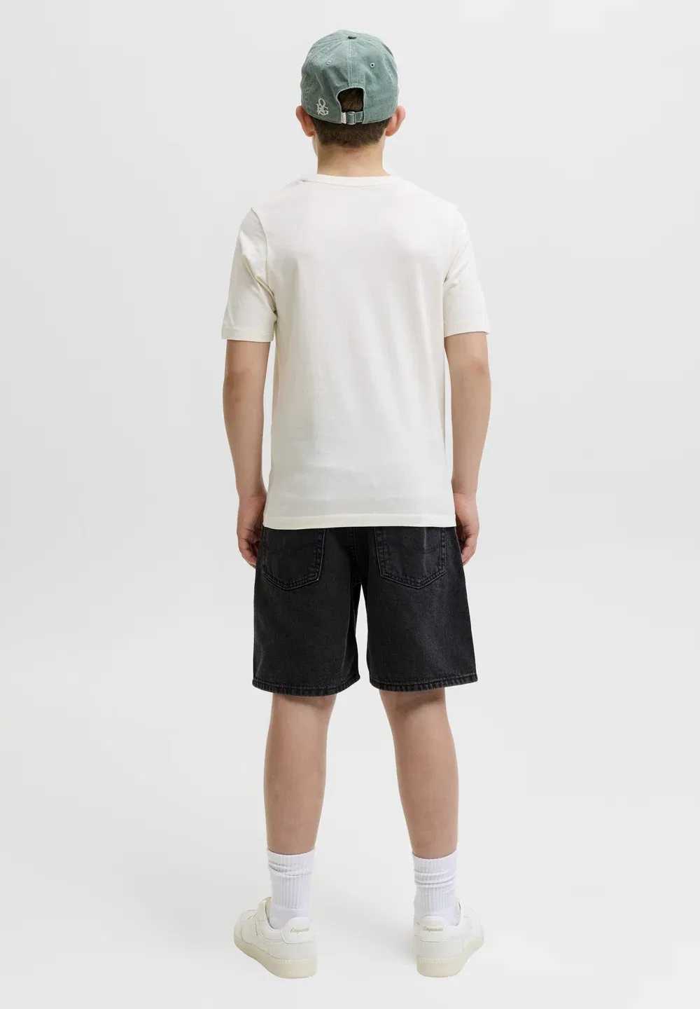 Футболка Jorafa с коротким рукавом и круглым вырезом, базовая модель Jack & Jones, Antique White — фото 3