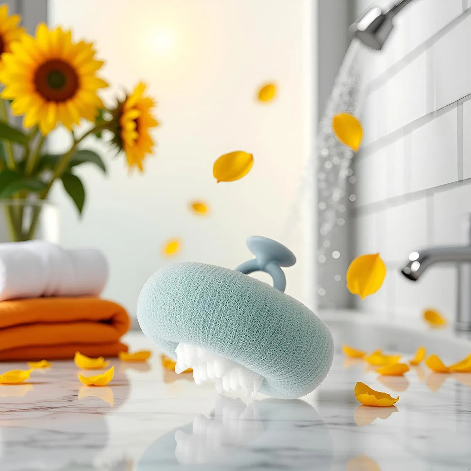 Мочалка для тела Sunflower, Opemg, Light Cyan — фото 3
