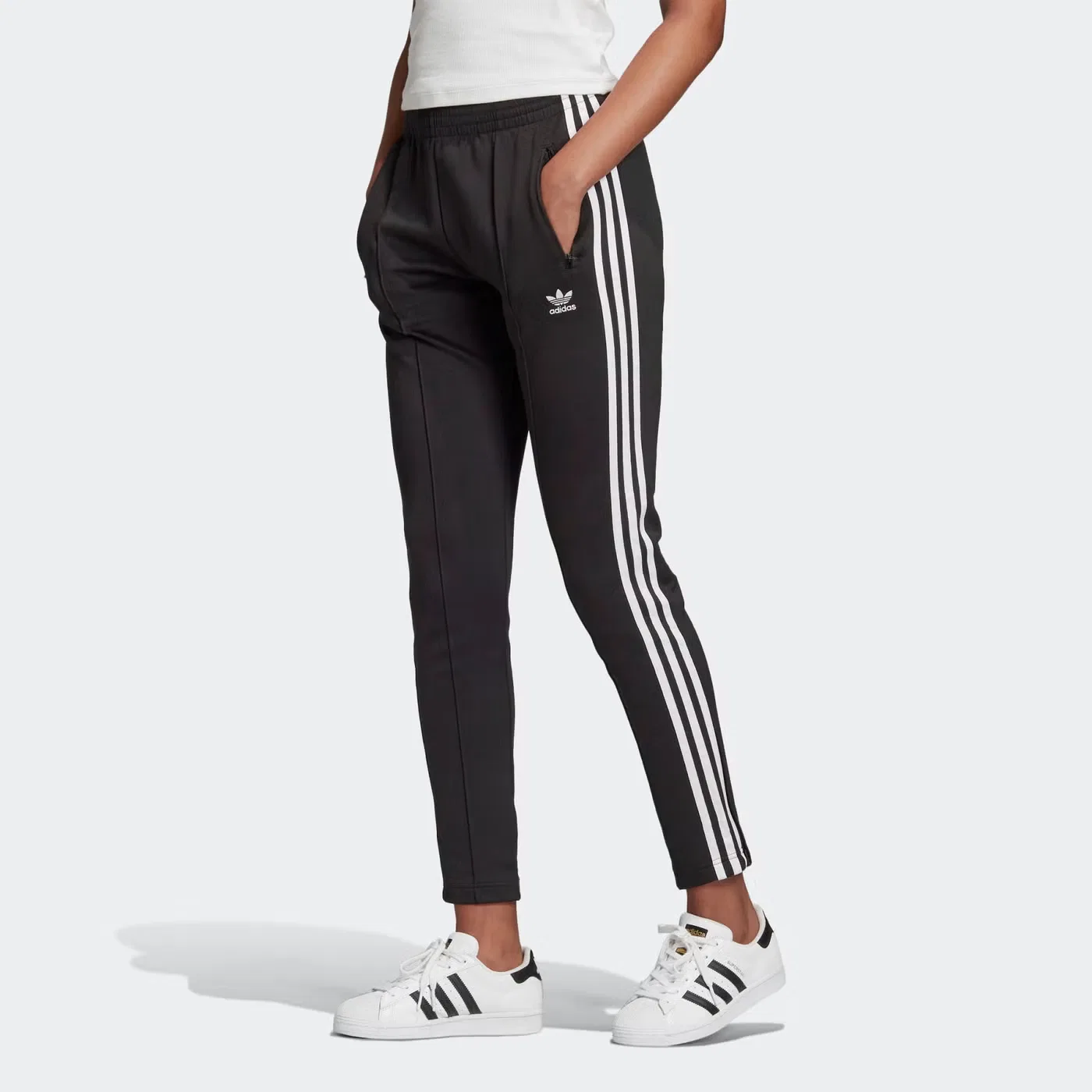 Брюки тренировочные с зауженным кроем Adidas, черный — фото 2