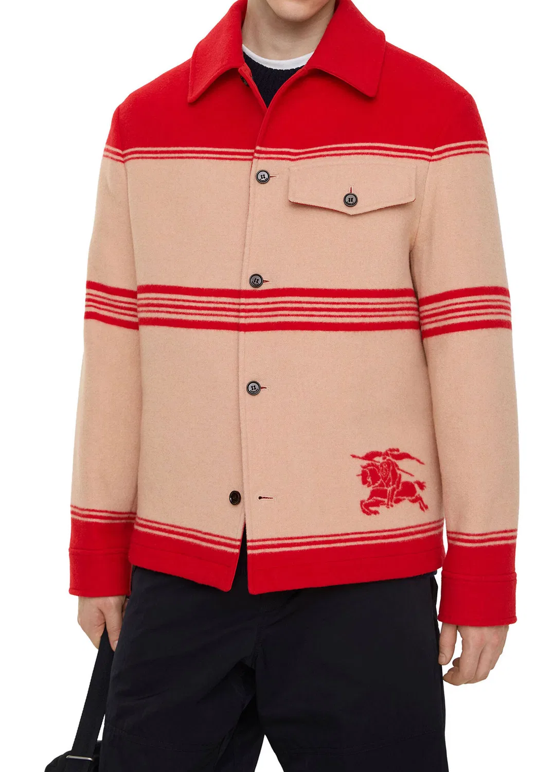 Пуховик Burberry, красный — фото 4