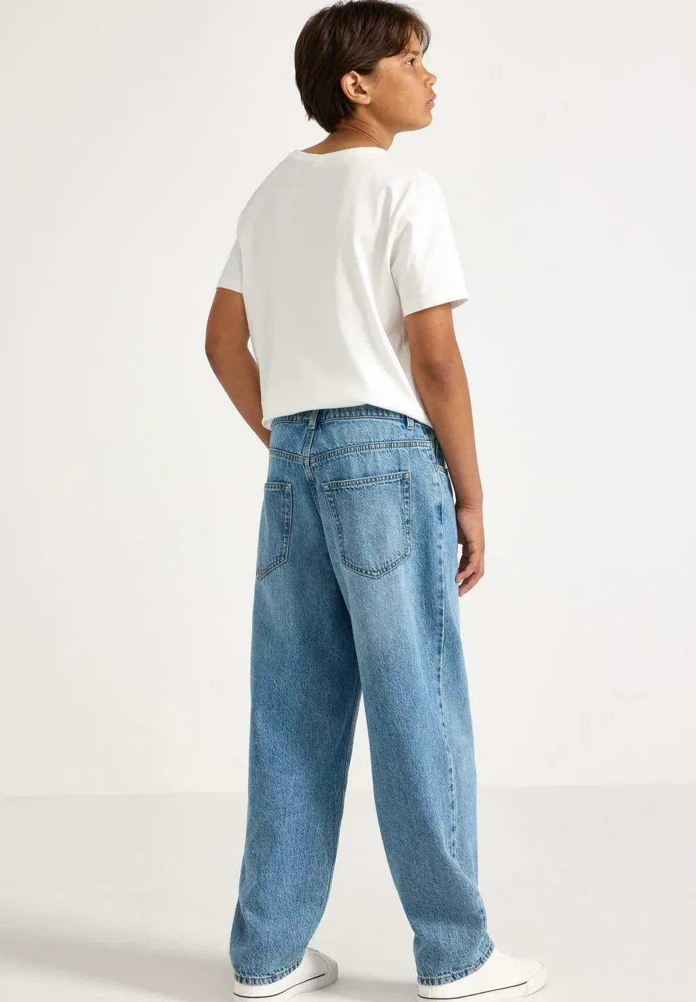 Свободные джинсы с обычной посадкой на талии - джинсы свободного кроя Lindex, Denim — фото 3