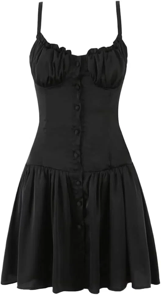 Женское мини платье с открытой спиной A-line, Black