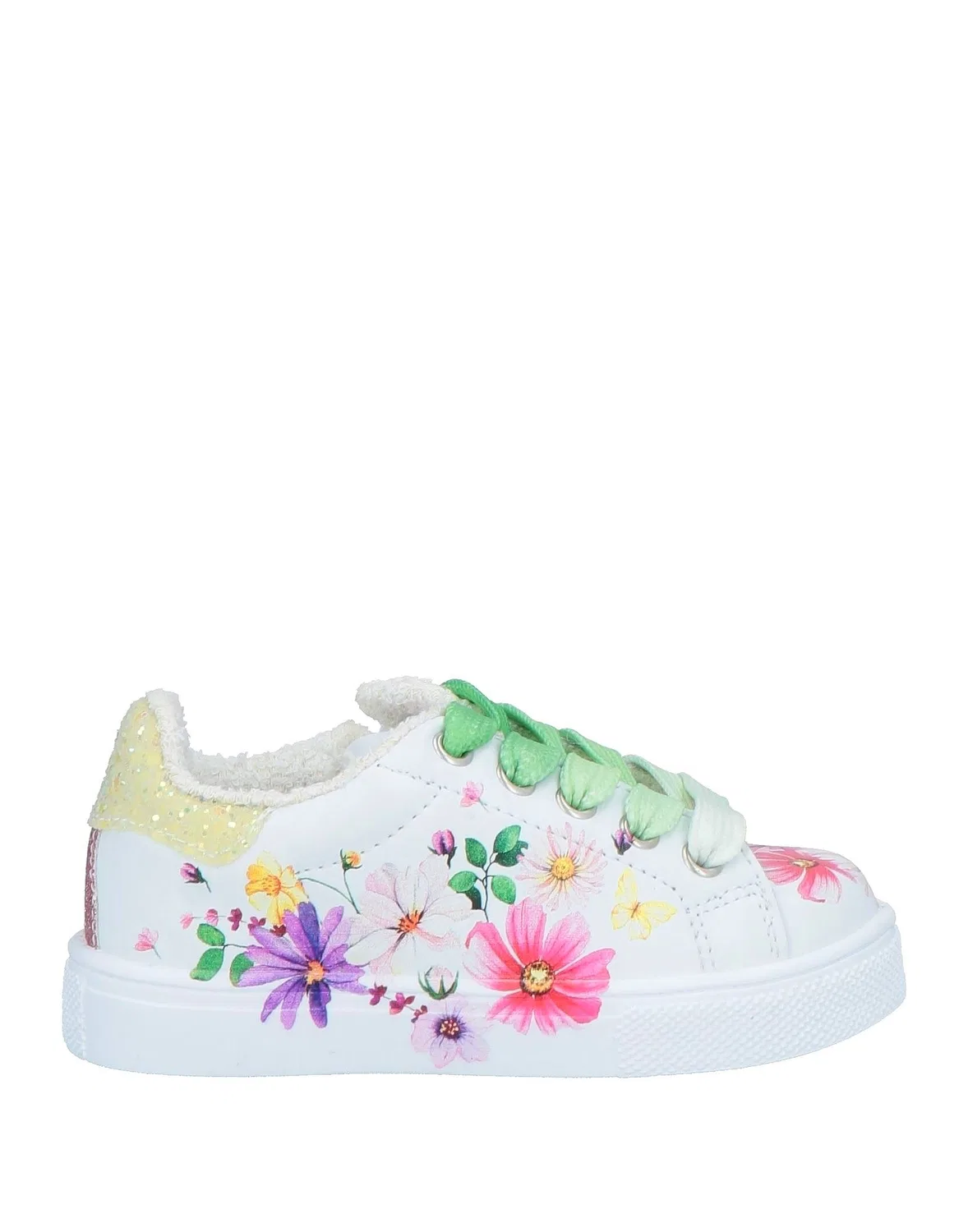 Детские кроссовки для девочек с цветочным принтом Sneakers Con Fiori Bycast Monnalisa, белый
